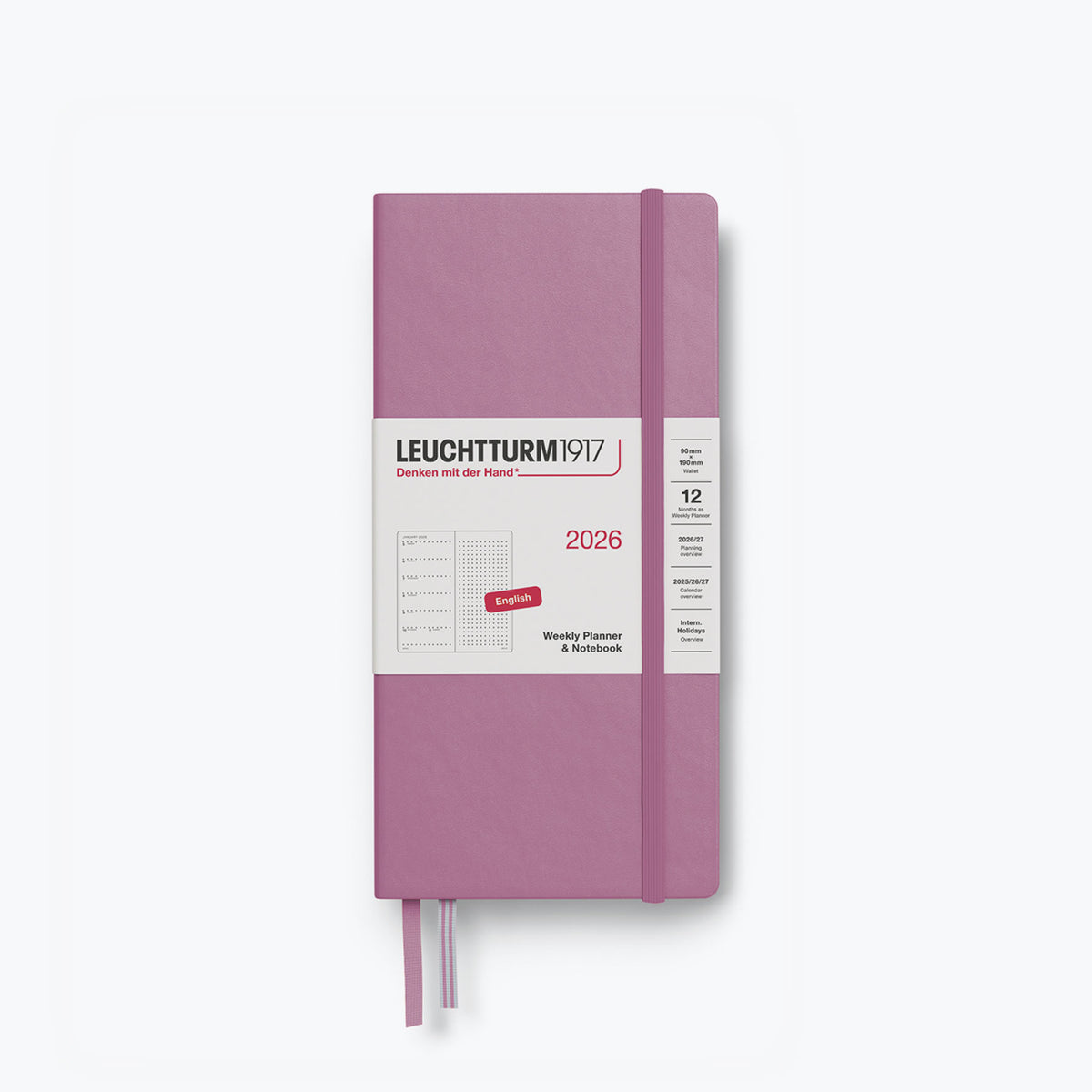 Leuchtturm1917 Wallet weekly notebook in dusty rose