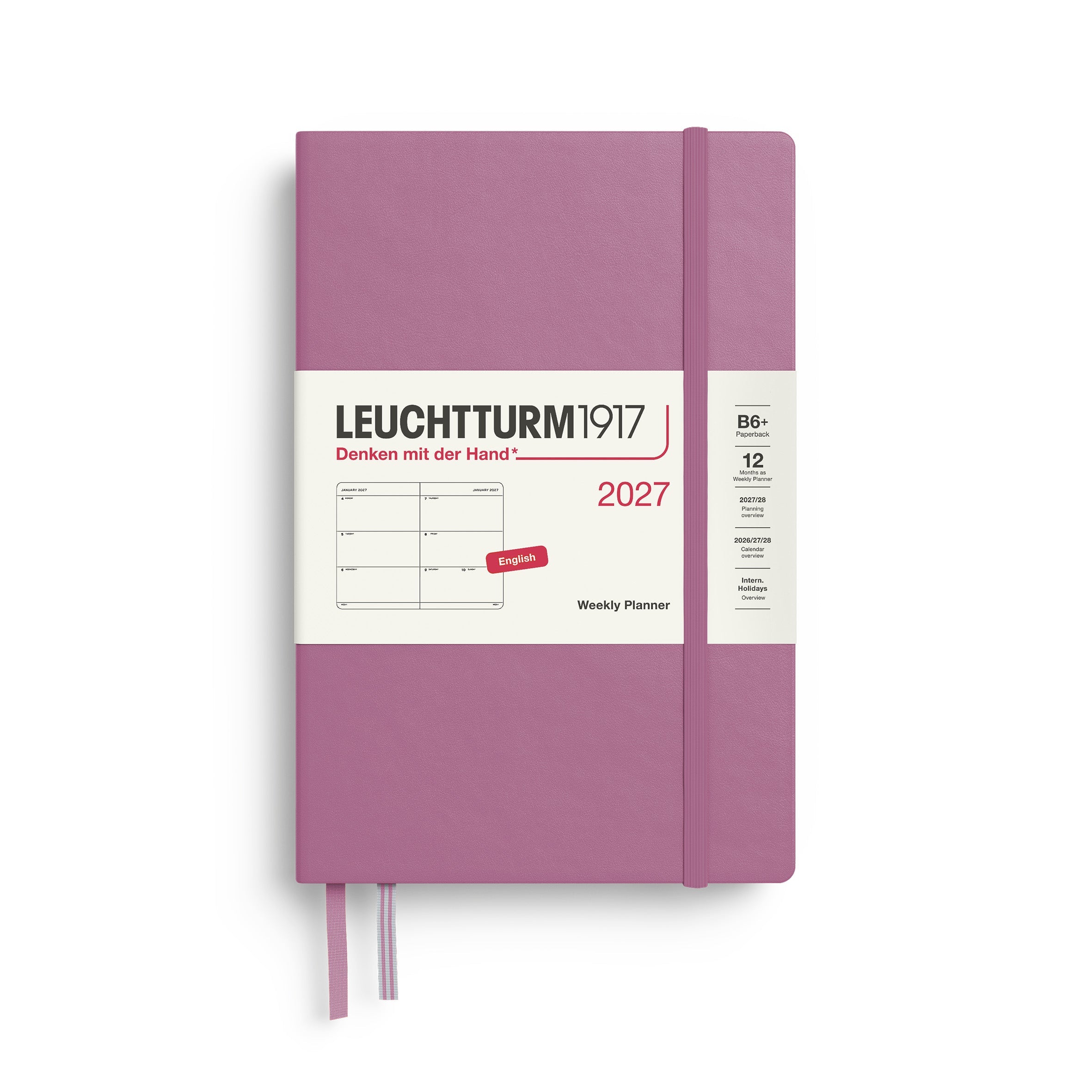 Leuchtturm1917 2027 B6+ Dusty Rose Weekly Planner diary