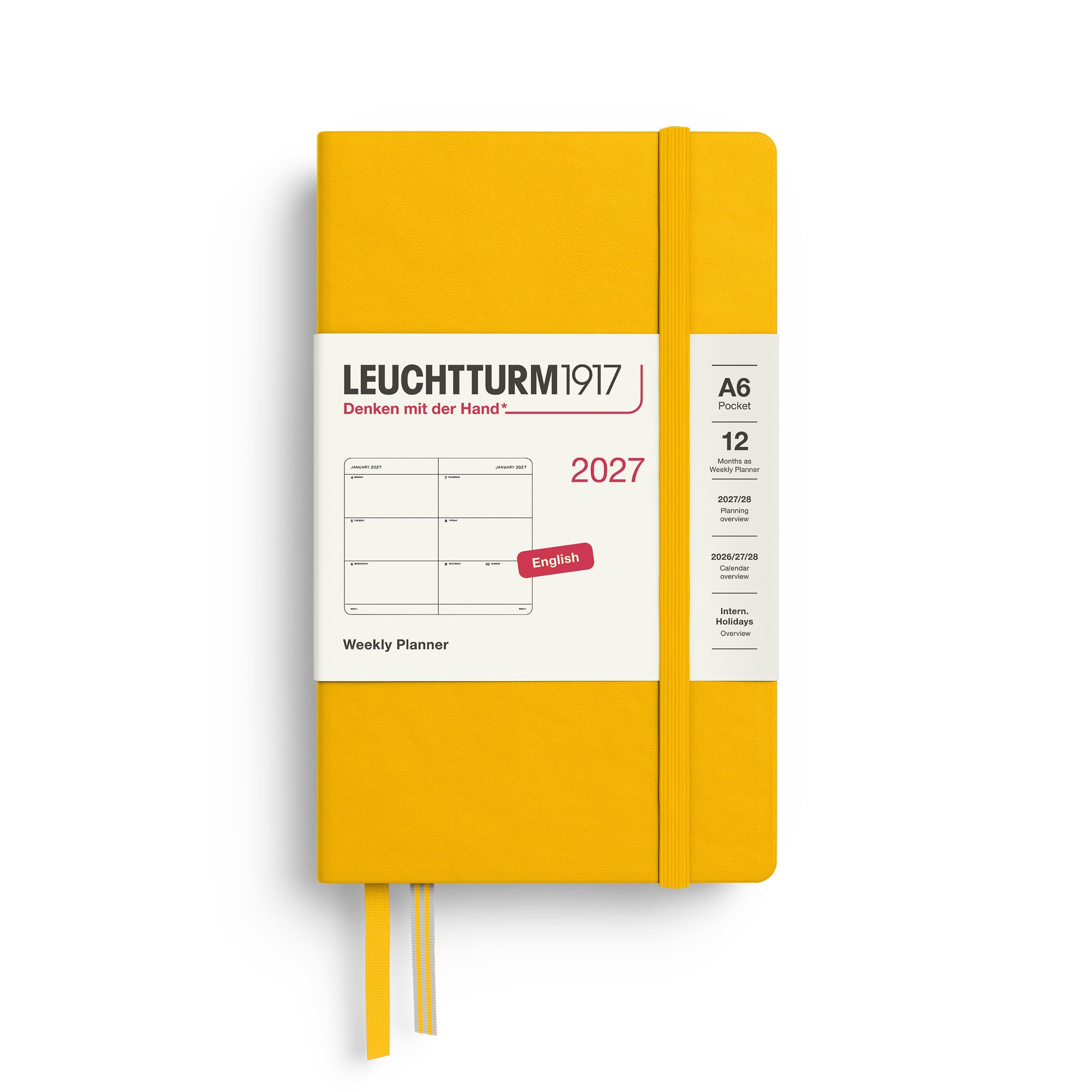 Leuchtturm1917 2027 A6 Sunflower Weekly Planner diary, hardcover