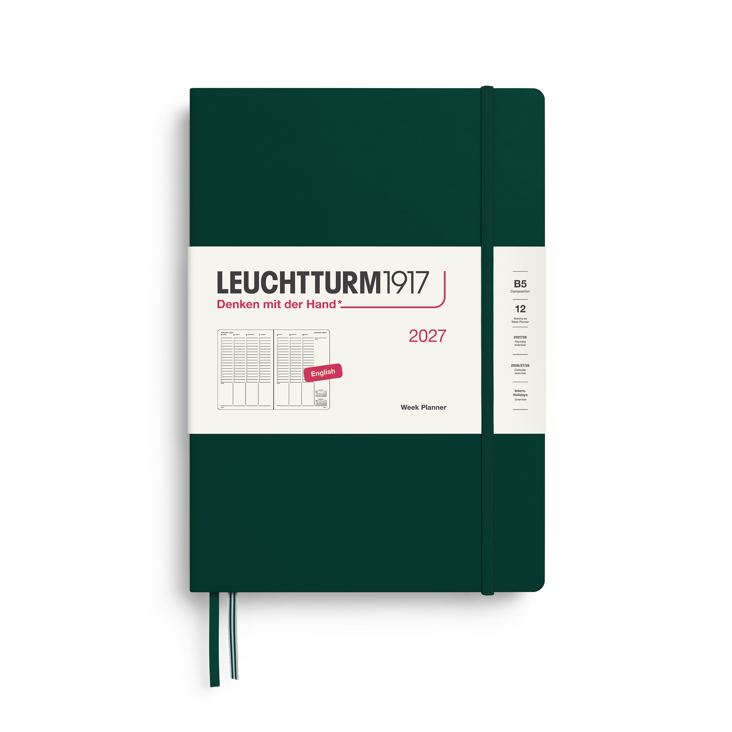 Leuchtturm1917 2027 B5 Forest Green Week Planner diary