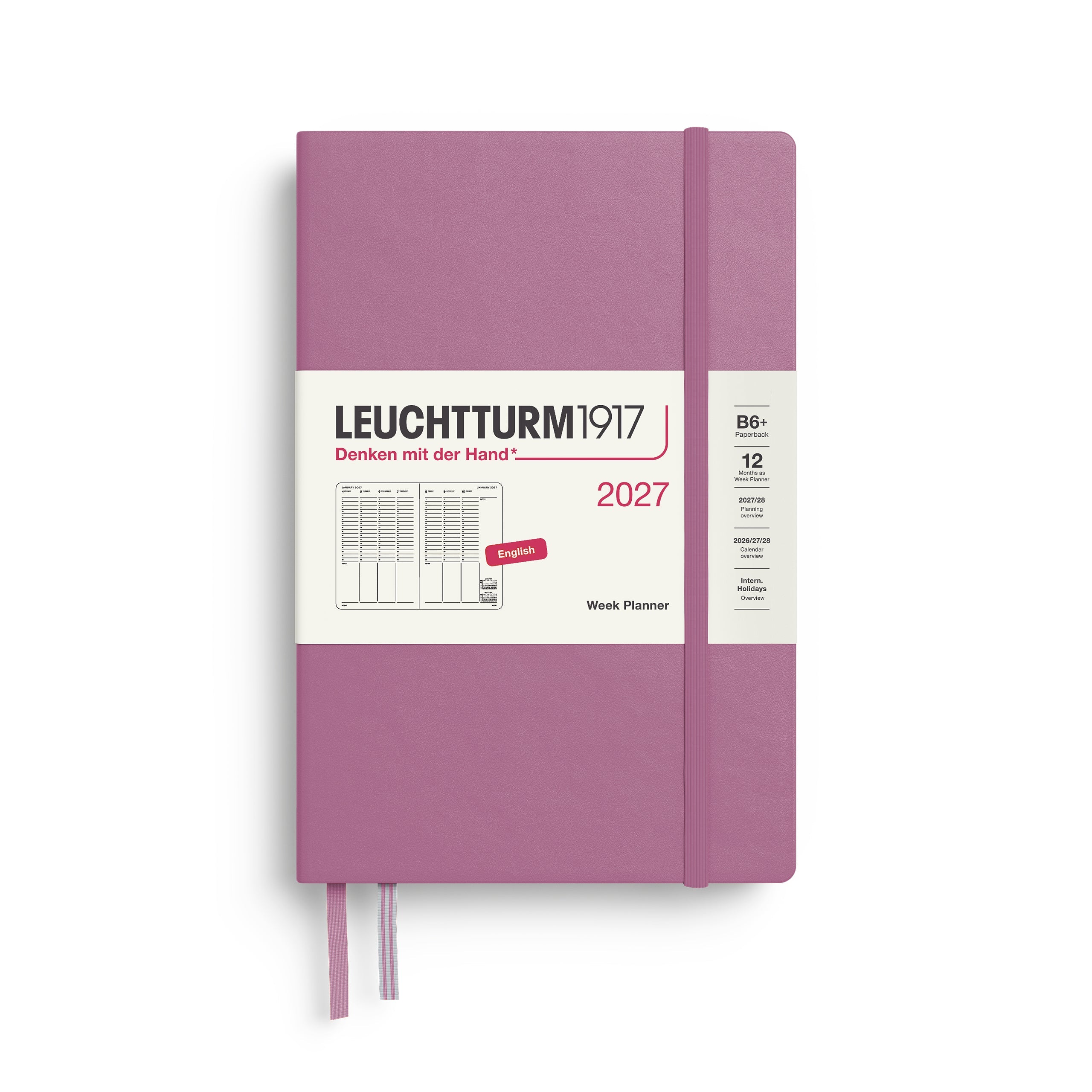 Leuchtturm1917 2027 B6+ Dusty Rose Week Planner diary