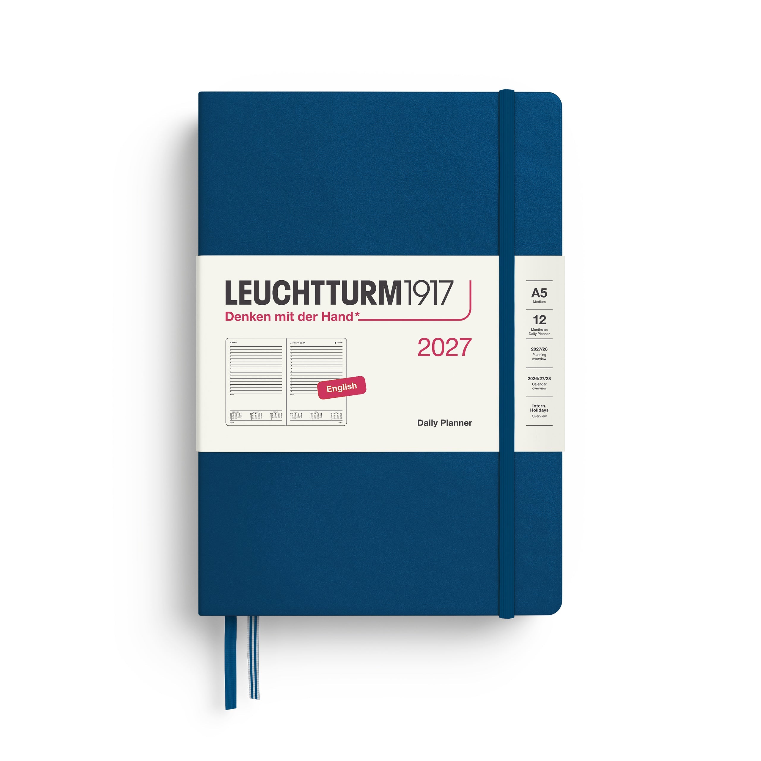 Leuchtturm1917 2027 A5 Indigo Daily Planner diary