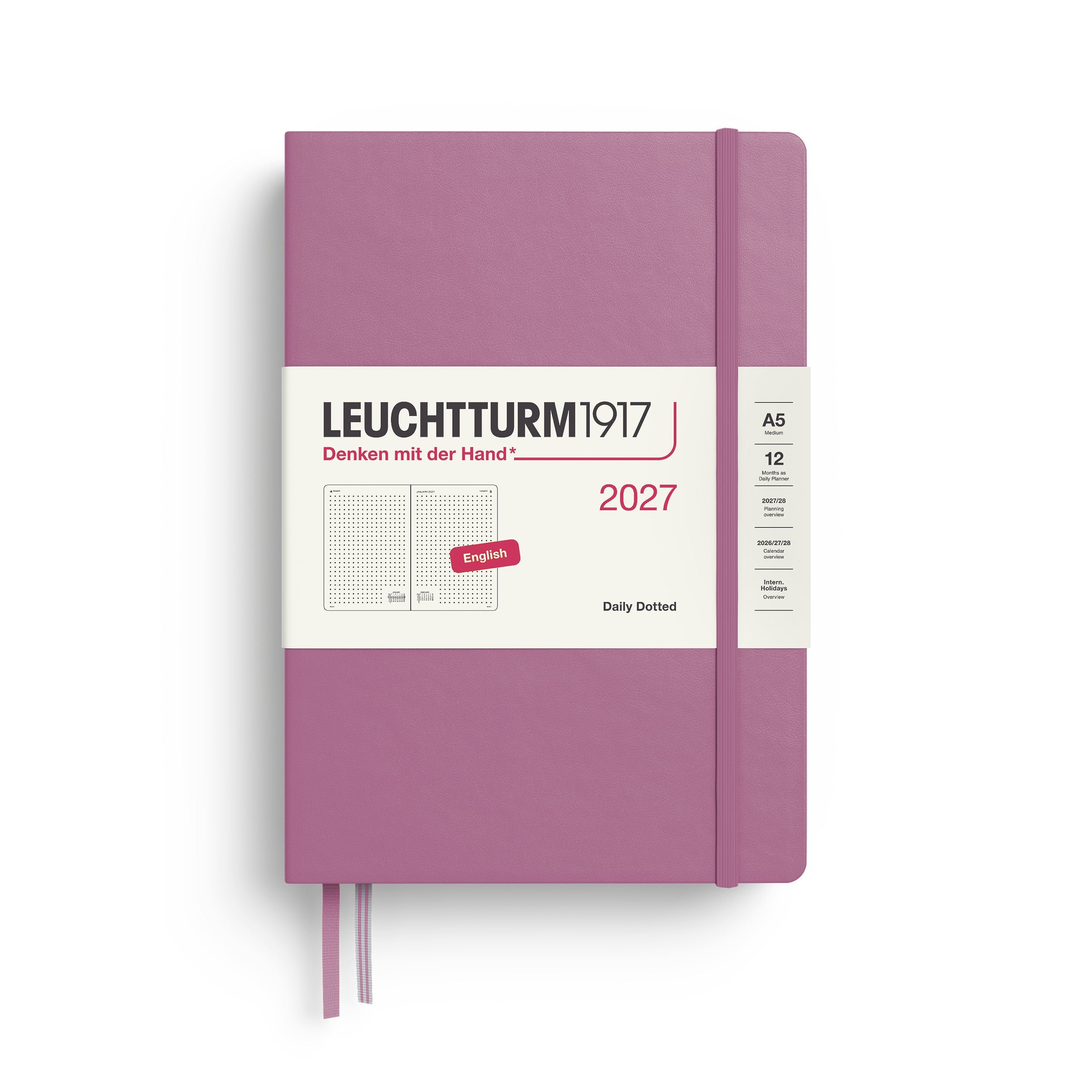 Leuchtturm1917 2027 A5 Dusty Rose Daily Dotted diary