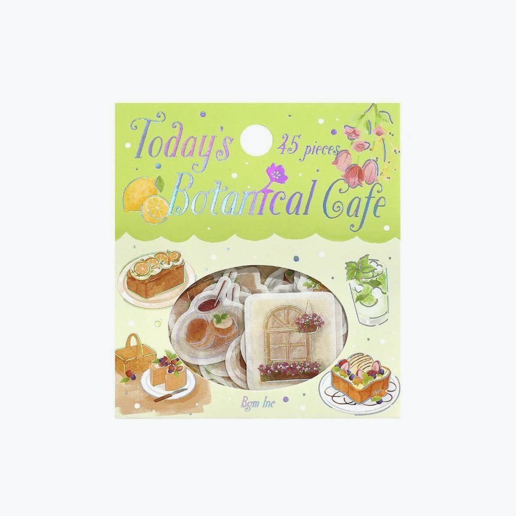BGM - Planner Sticker - Flake Seal - Cafe Day - Botanical Coffee Shop