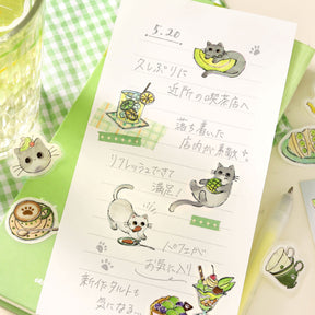 BGM - Planner Sticker - Flake Seal - Cafe Meow - Haineko Cafe