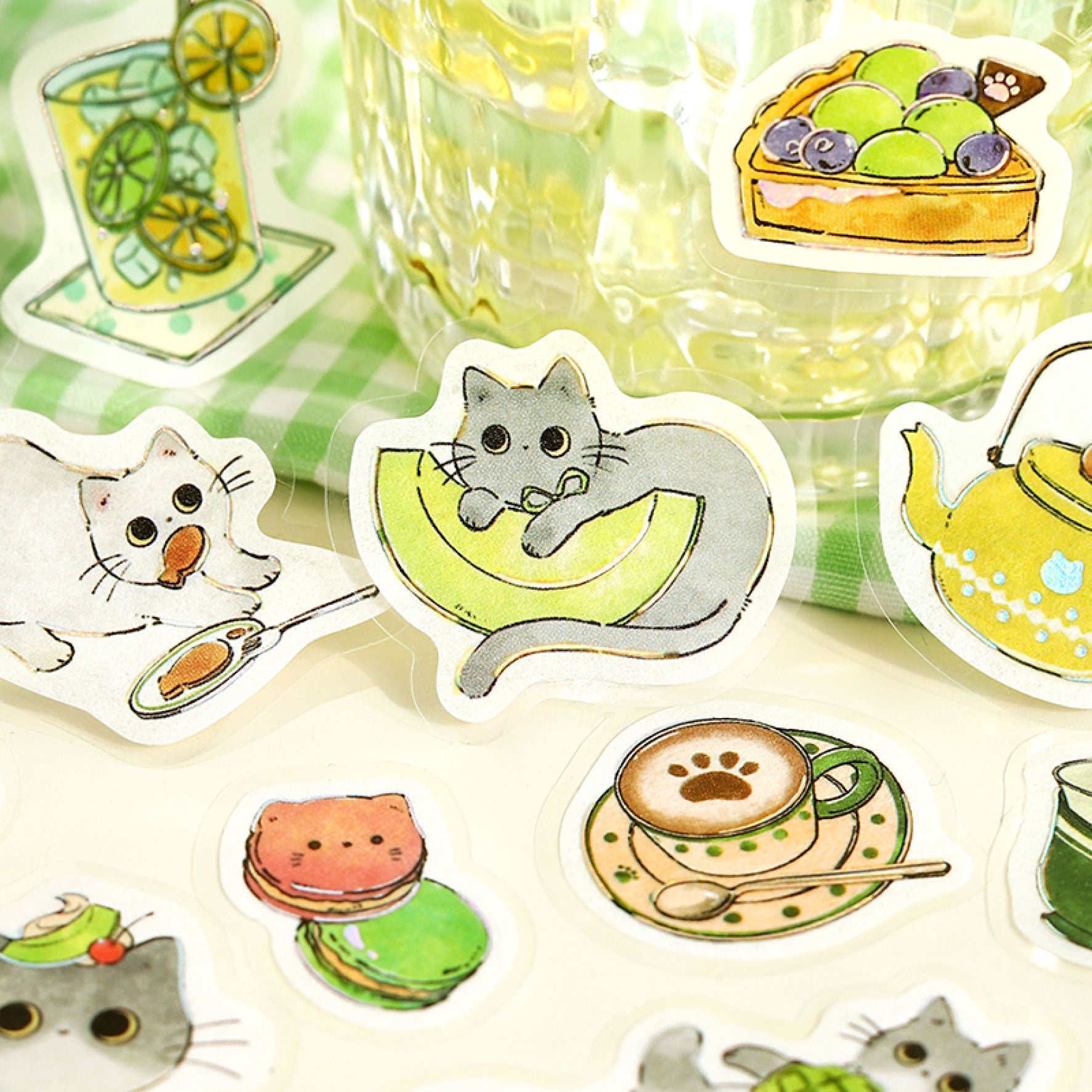 BGM - Planner Sticker - Flake Seal - Cafe Meow - Haineko Cafe