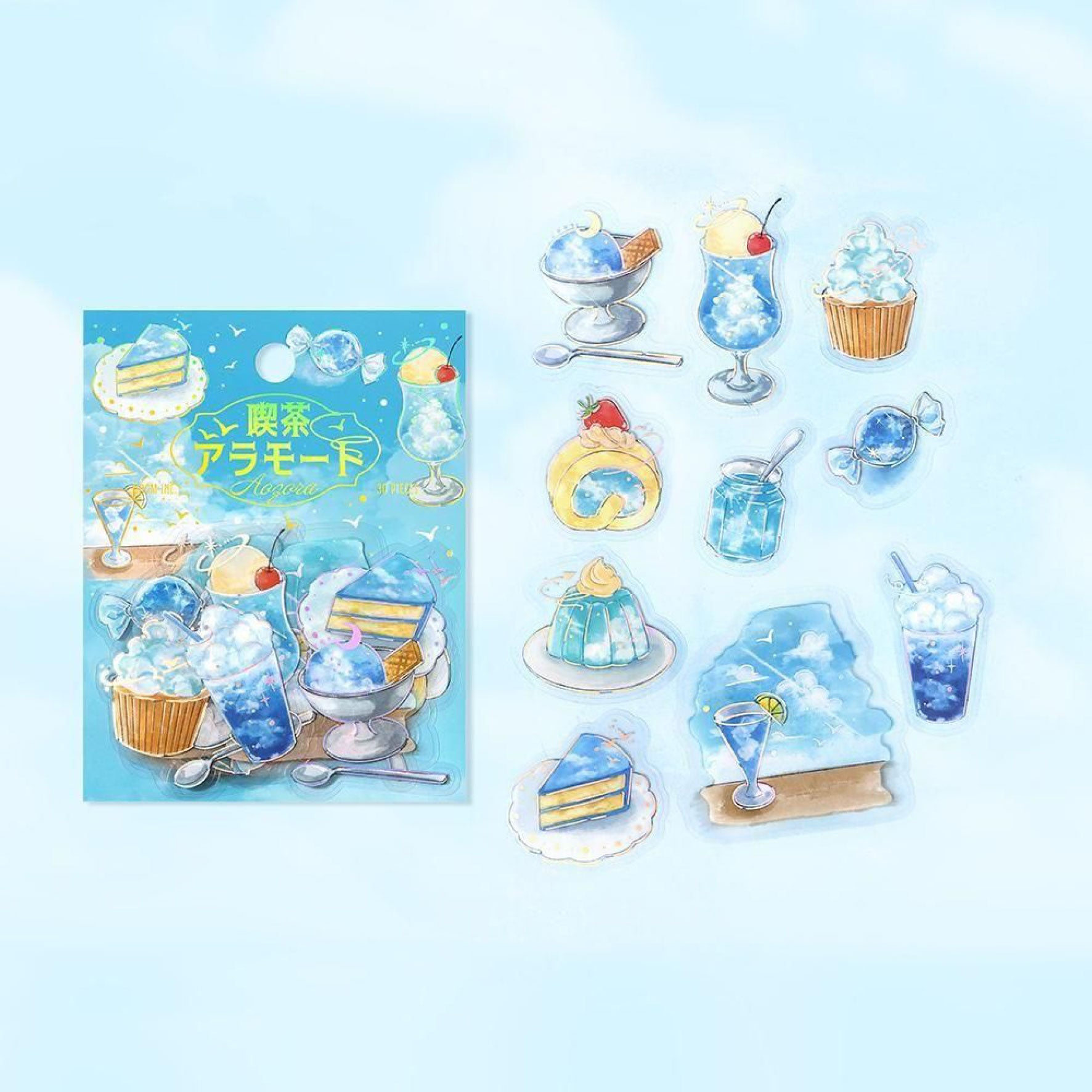BGM - Planner Sticker - Flake Seal - Cafe a la Mode Sora - Blue Sky