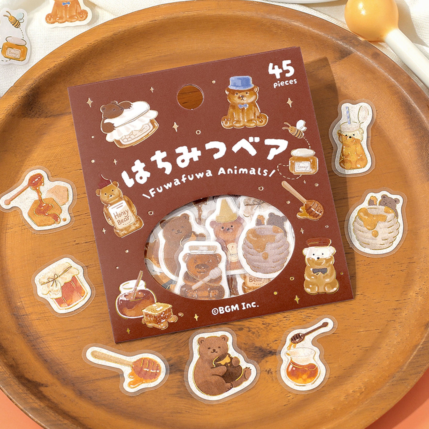 BGM - Planner Sticker - Flake Seal - Fluffy Animals - Honey Bear <Outgoing>