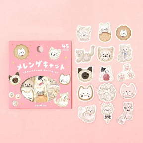 BGM - Planner Sticker - Flake Seal - Fluffy Animals - Meringue Cat