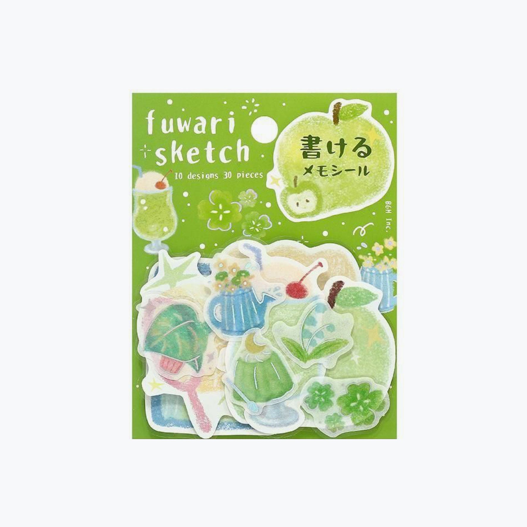 BGM - Planner Sticker - Flake Seal - Fuwari Sketch - Green