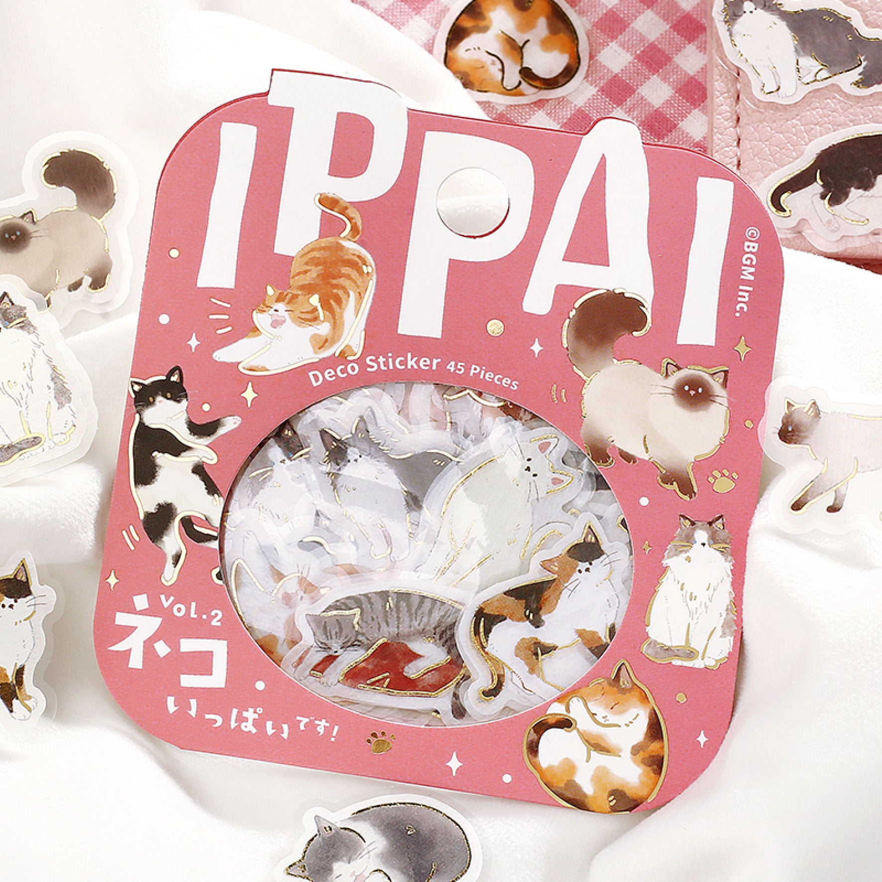 BGM - Planner Sticker - Flake Seal - Ippai - Cats
