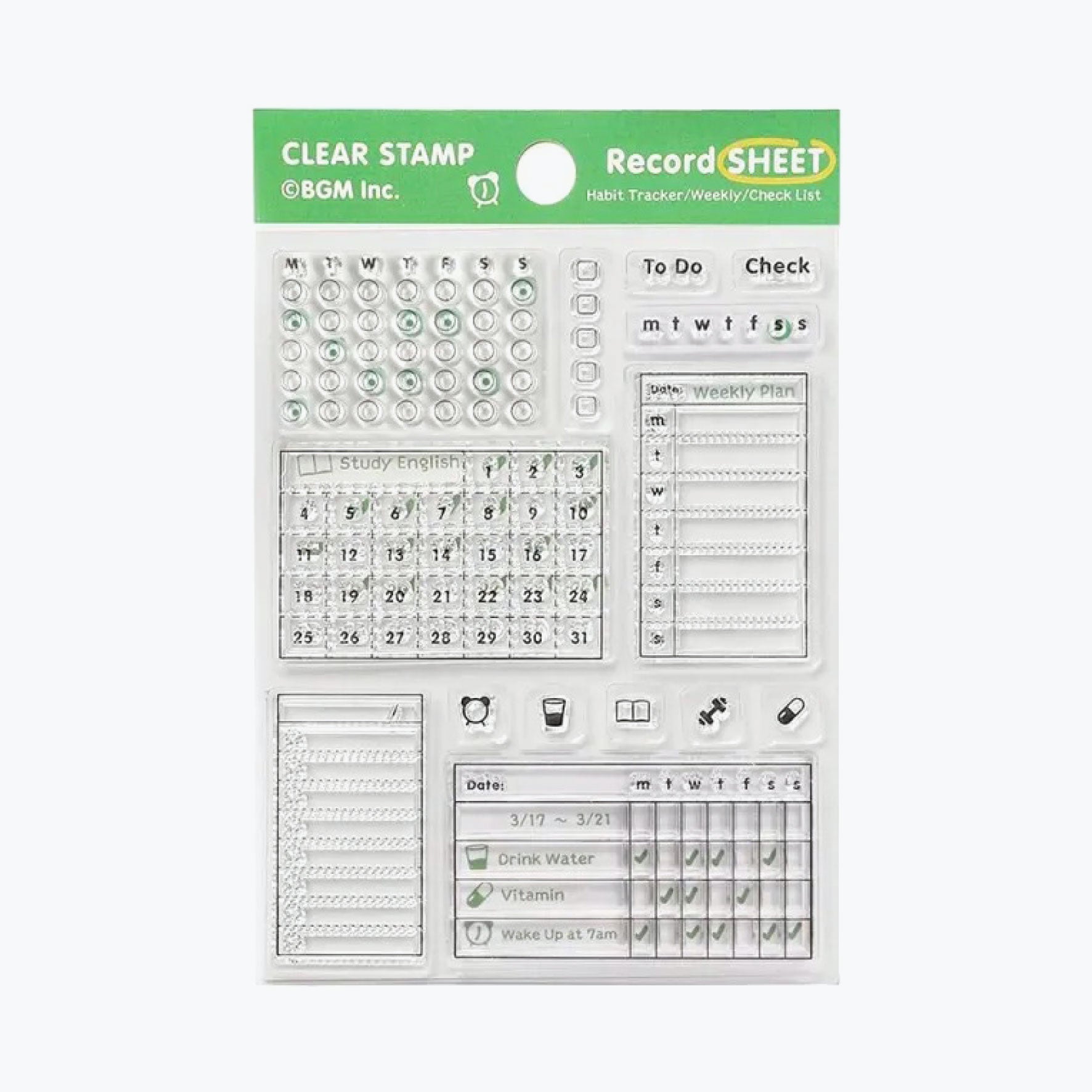 BGM - Stamp - Clear - Record Sheet