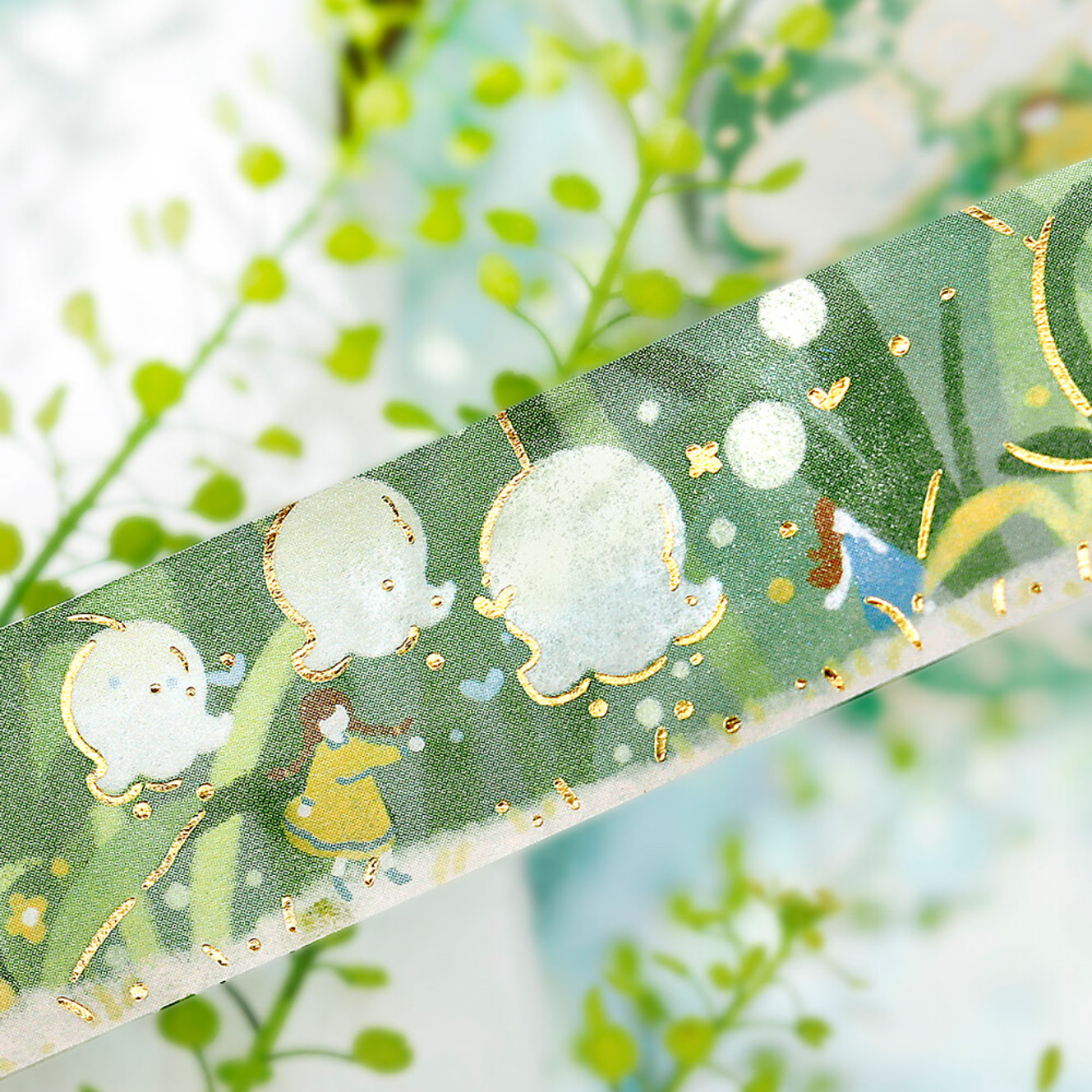 BGM - Washi Tape - Flower Story - Green <Outgoing>