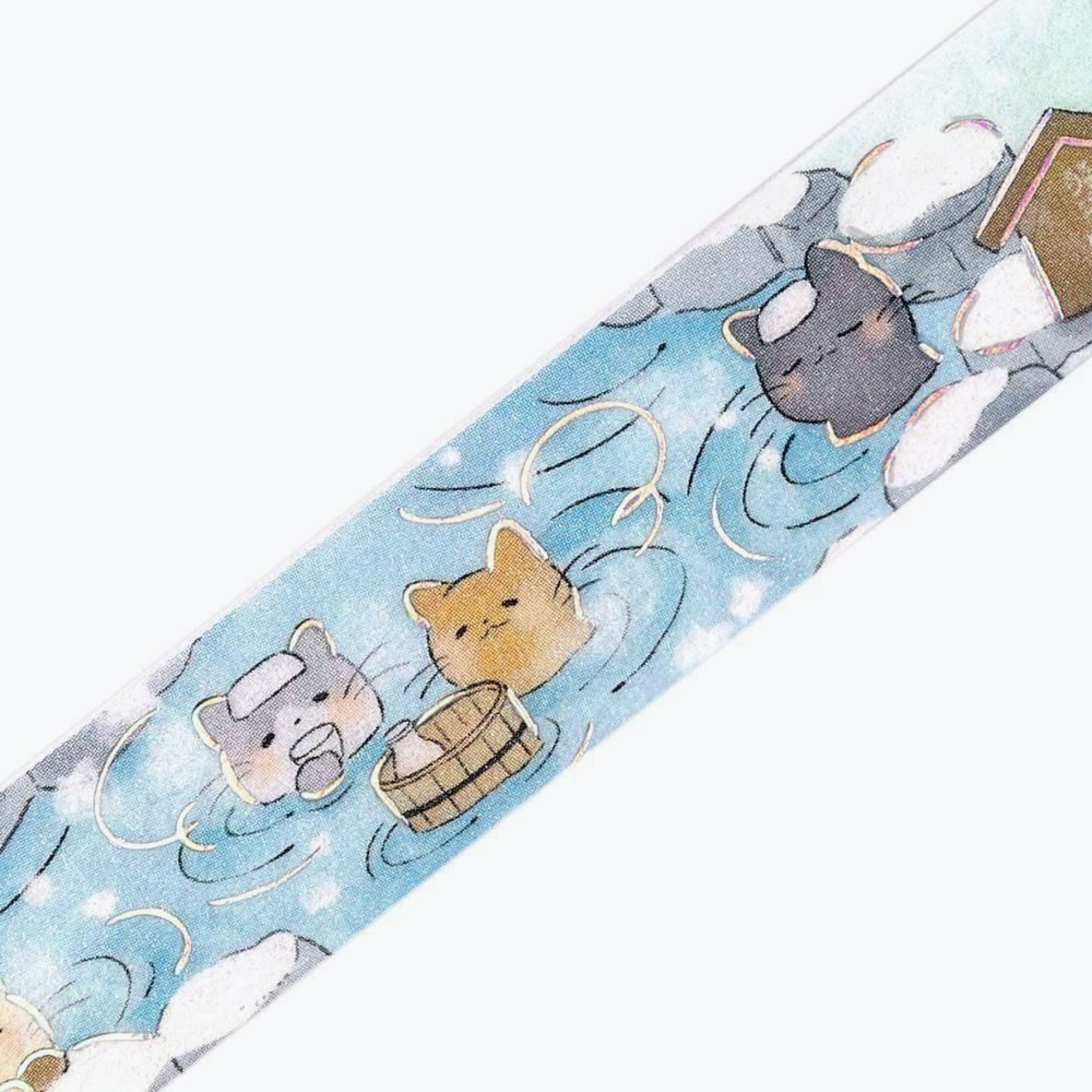 BGM - Washi Tape - Life Foil 3 - Cat Onsen