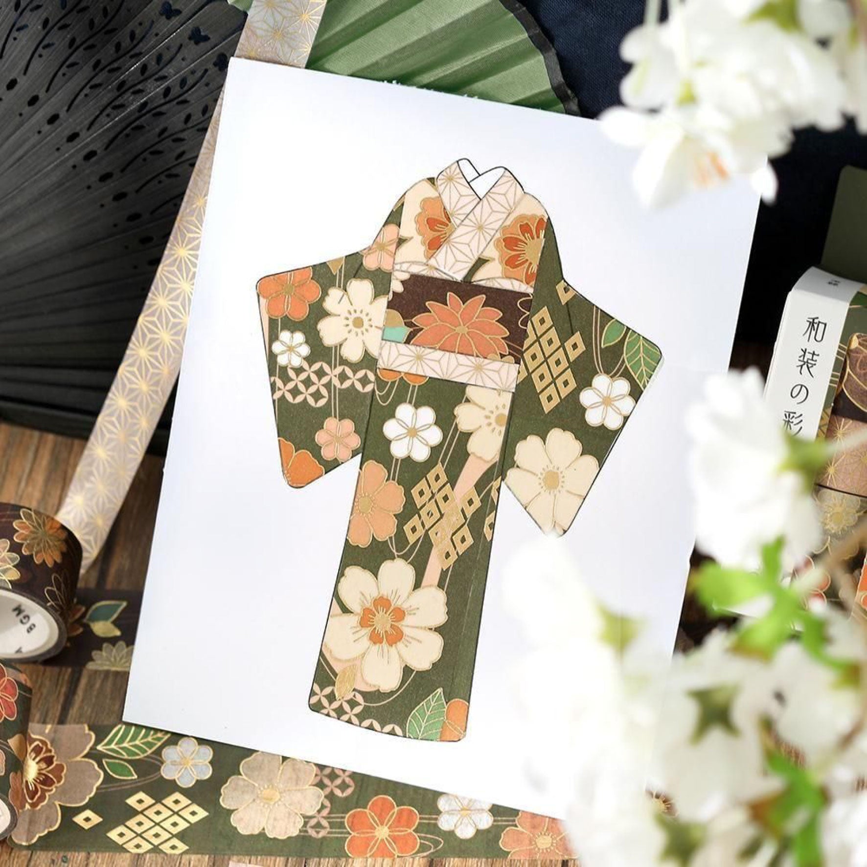 BGM - Washi Tape Set - Kimono Vol. 2 - Dark Green <Outgoing>
