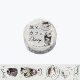 BGM washi tape with mocha toned coffee and sweets 