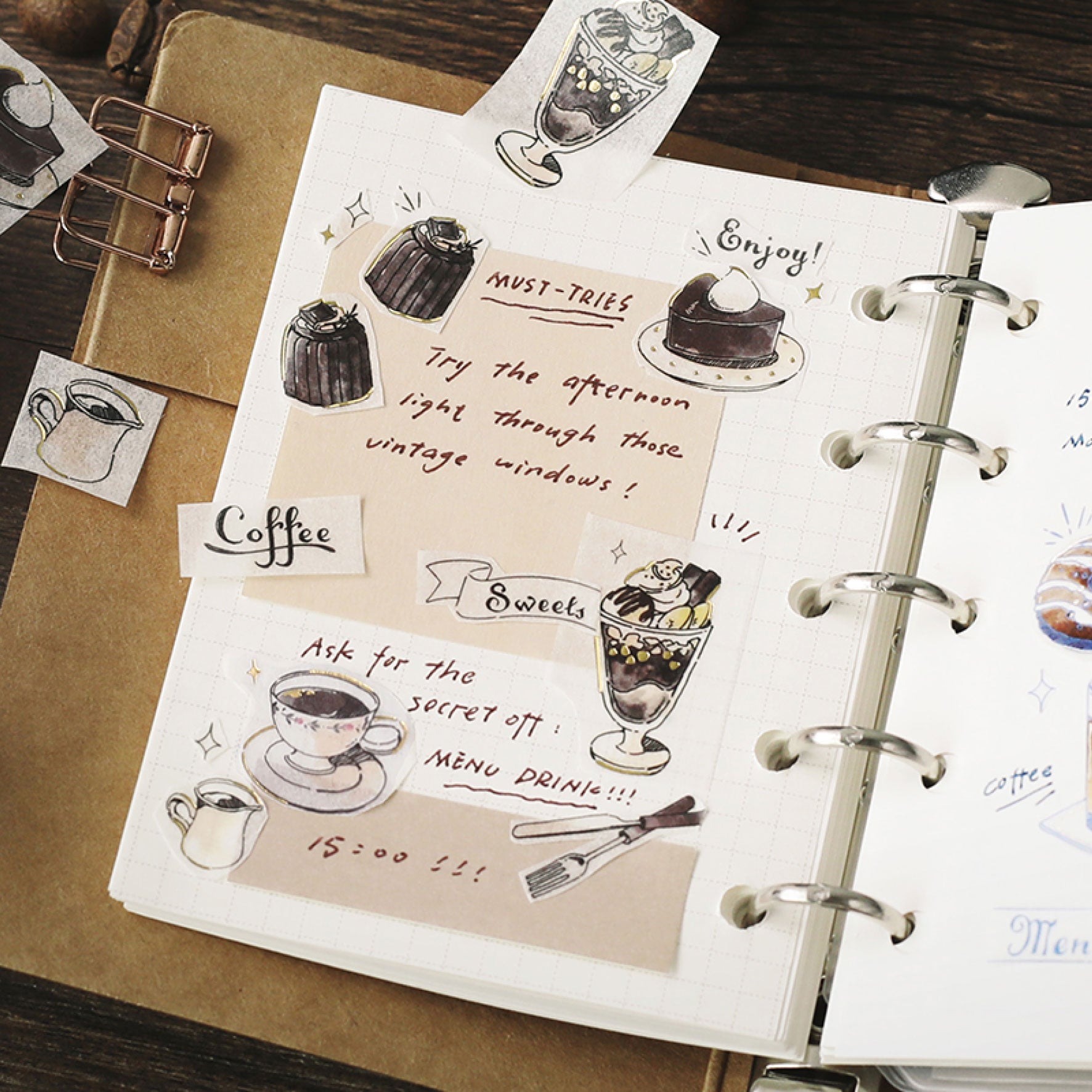 BGM - Washi Tape - Travel Cafe - Noir <Outgoing>