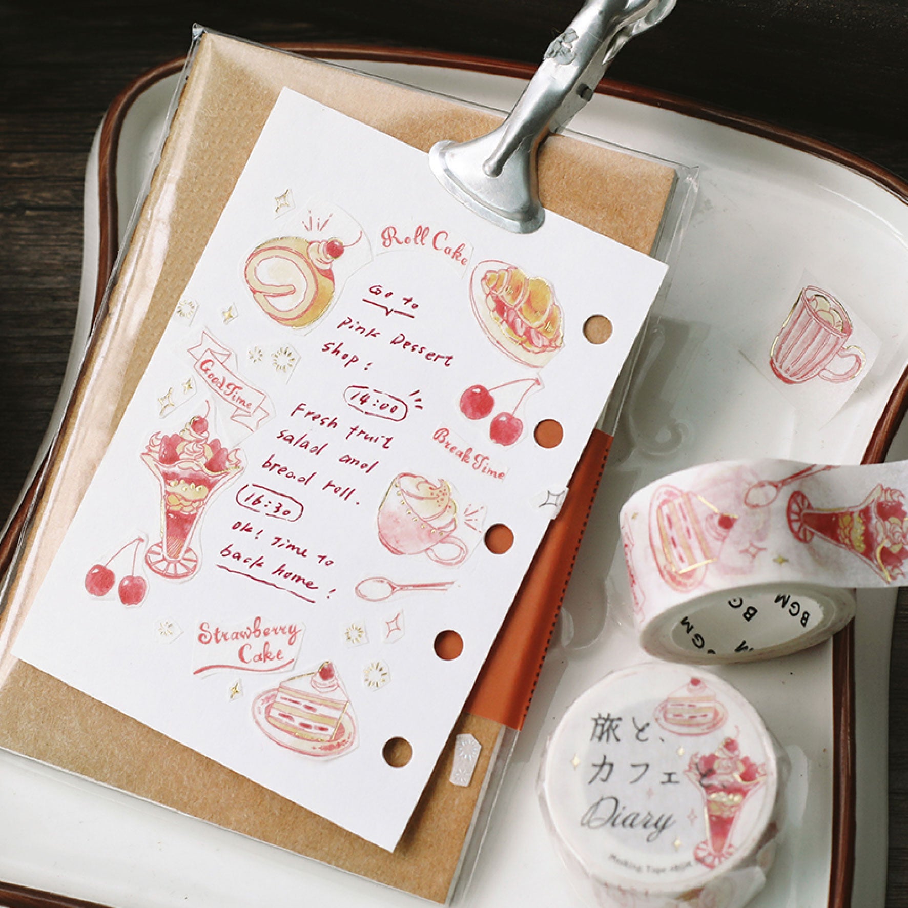 BGM - Washi Tape - Travel Cafe - Rose <Outgoing>