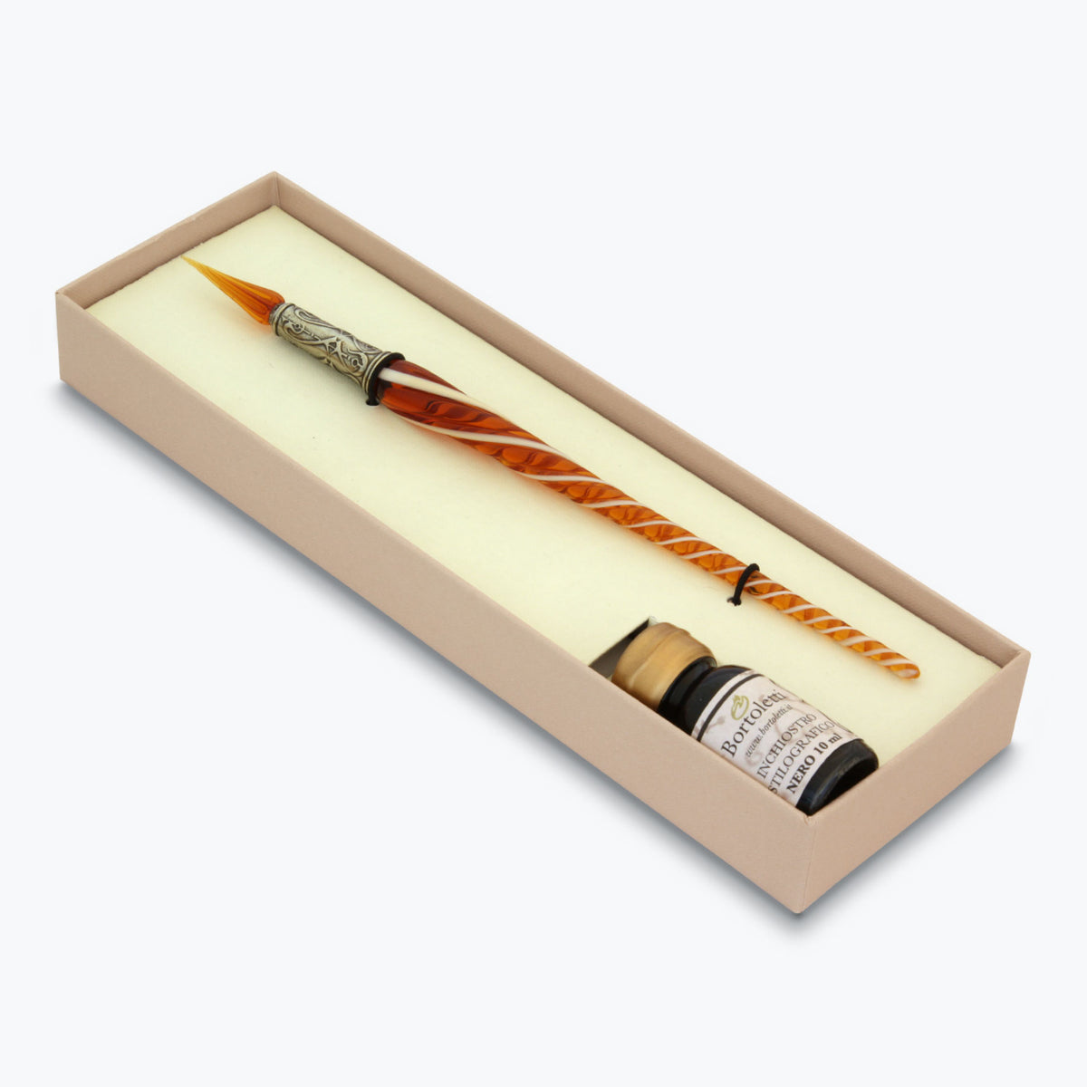 Bortoletti - Calligraphy Pen Set - Glass Nib - Twisted - Amber