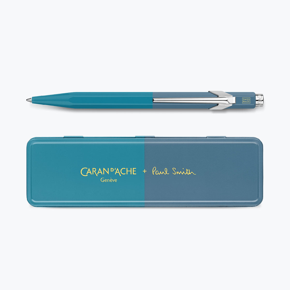 Caran d'Ache - Ballpoint Pen - 849 Paul Smith 4 - Cyan Blue & Steel Blue