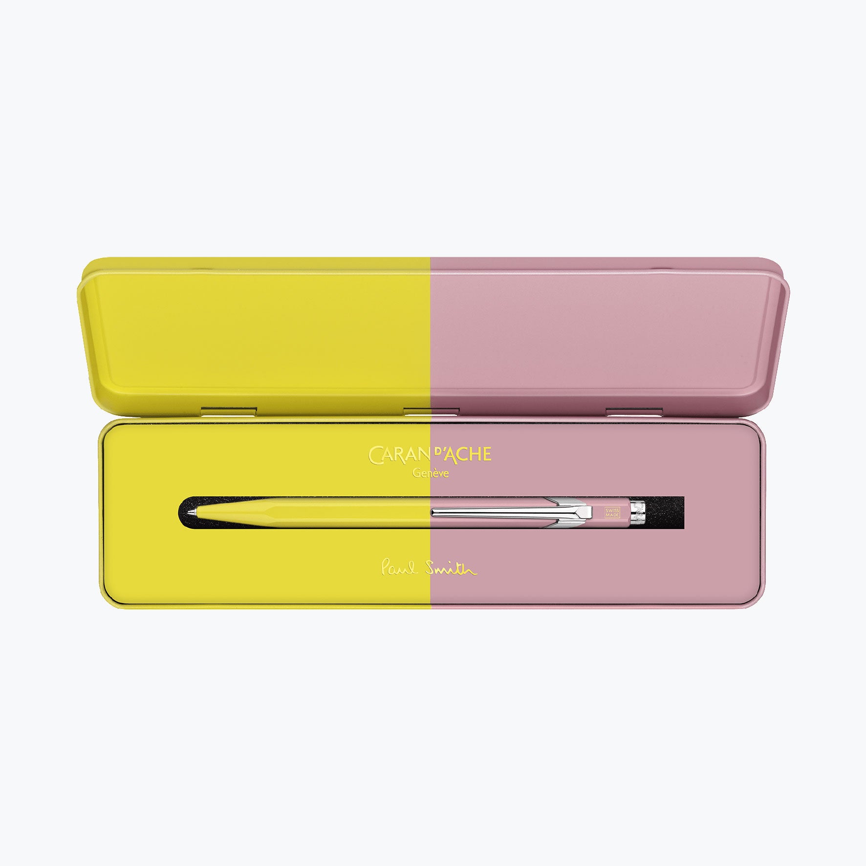 Caran d'Ache - Ballpoint Pen - 849 Paul Smith 4 - Chartreuse Yellow & Rose Pink