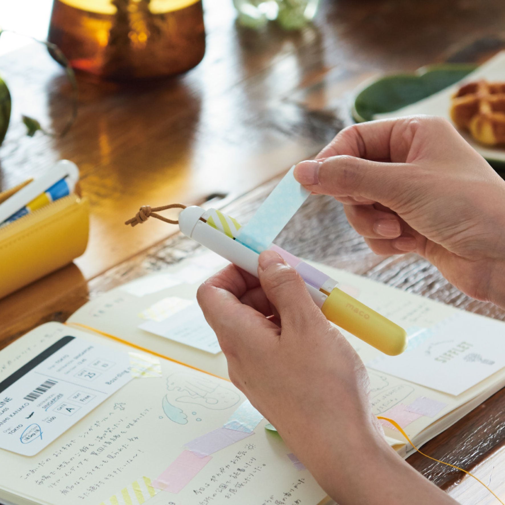 Kanmido - Washi Tape Holder - Maco - Pastel Yellow