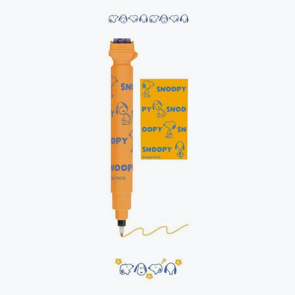 Kutsuwa - Stamp Pen - Cruro - Snoopy - Orange