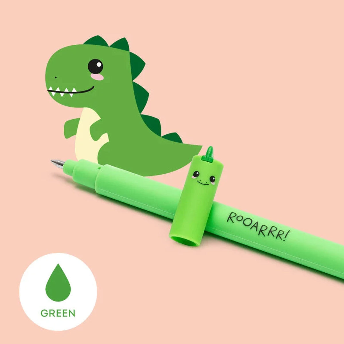 Legami - Gel Pen - Erasable - Dinosaur (Green Ink)