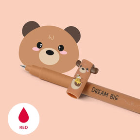 Legami - Gel Pen - Erasable - Bear (Red Ink)