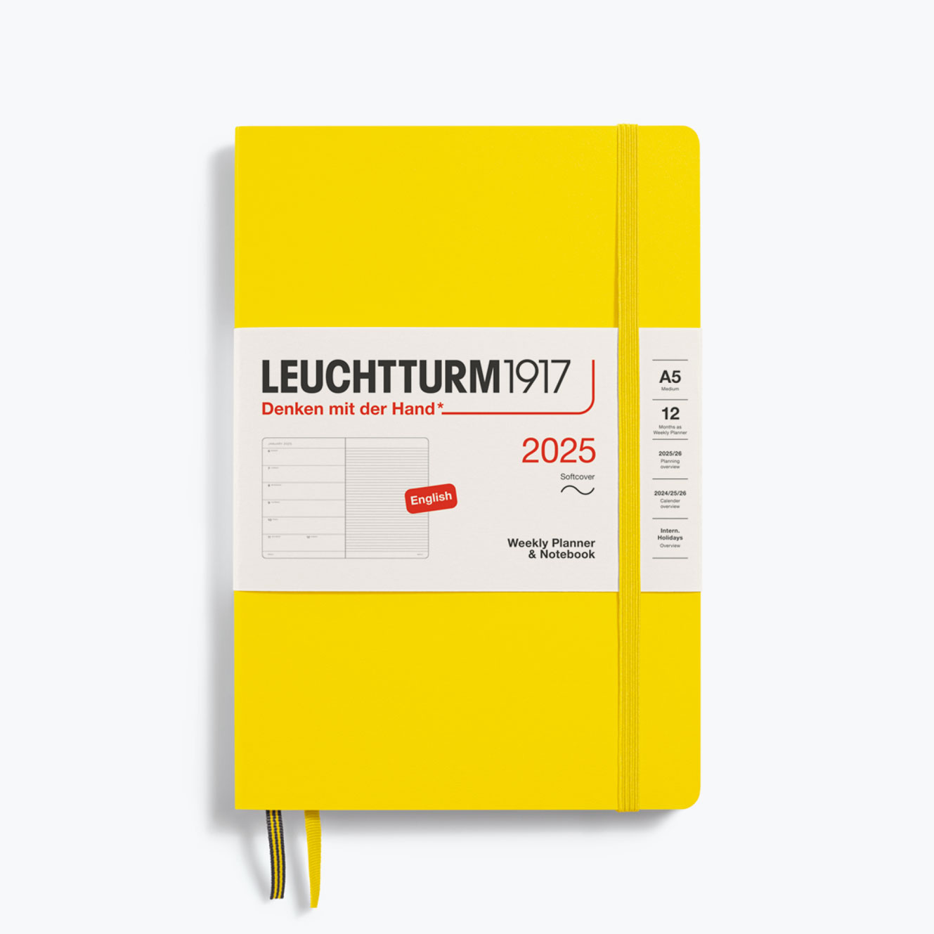 Leuchtturm1917 - 2025 Diary - Weekly Notebook - A5 - Lemon (Soft)