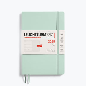 Leuchtturm1917 - 2025 Diary - Weekly Notebook - A5 - Mint Green (Soft)