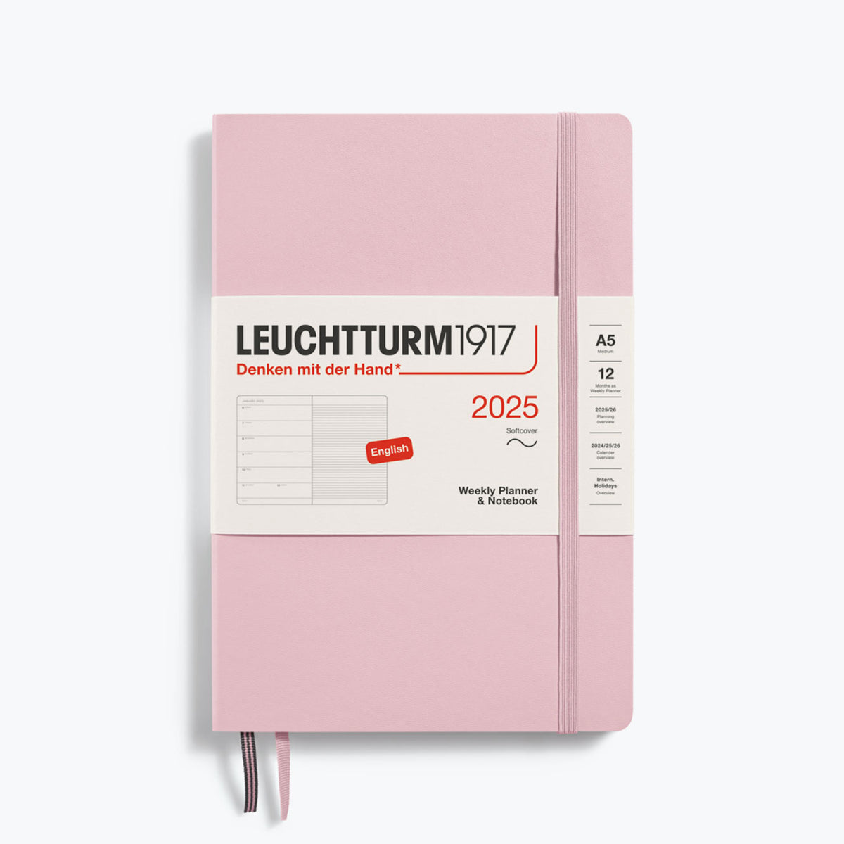 Leuchtturm1917 - 2025 Diary - Weekly Notebook - A5 - Powder (Soft)