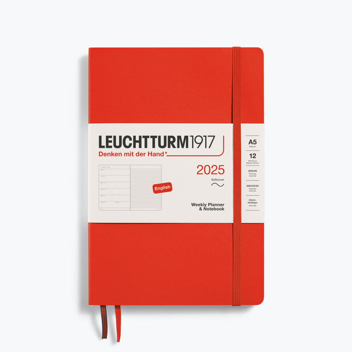 Leuchtturm1917 - 2025 Diary - Weekly Notebook - A5 - Lobster (Soft)