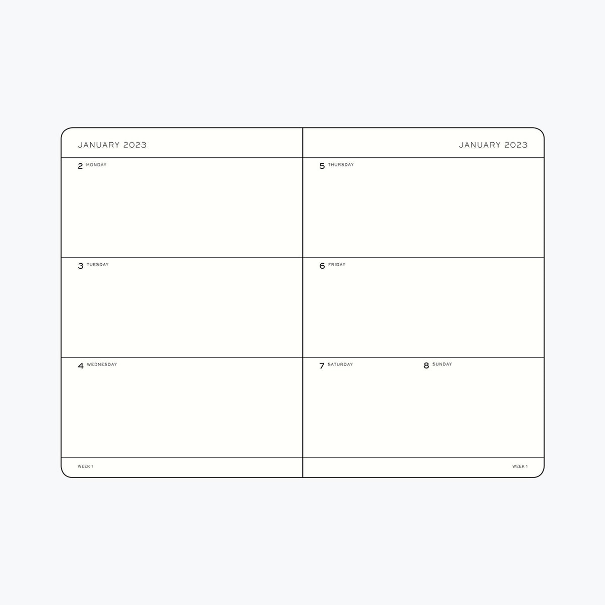 Leuchtturm1917 - 2025 Diary - Weekly Planner - A5 - Sky (Hard)