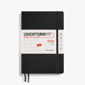 Leuchtturm1917 - 2025 Diary - Weekly Planner - A5 - Black (Soft)