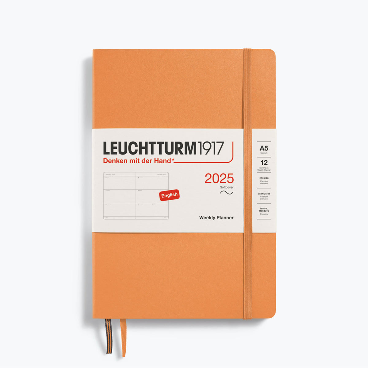 Leuchtturm1917 - 2025 Diary - Weekly Planner - A5 - Apricot (Soft)