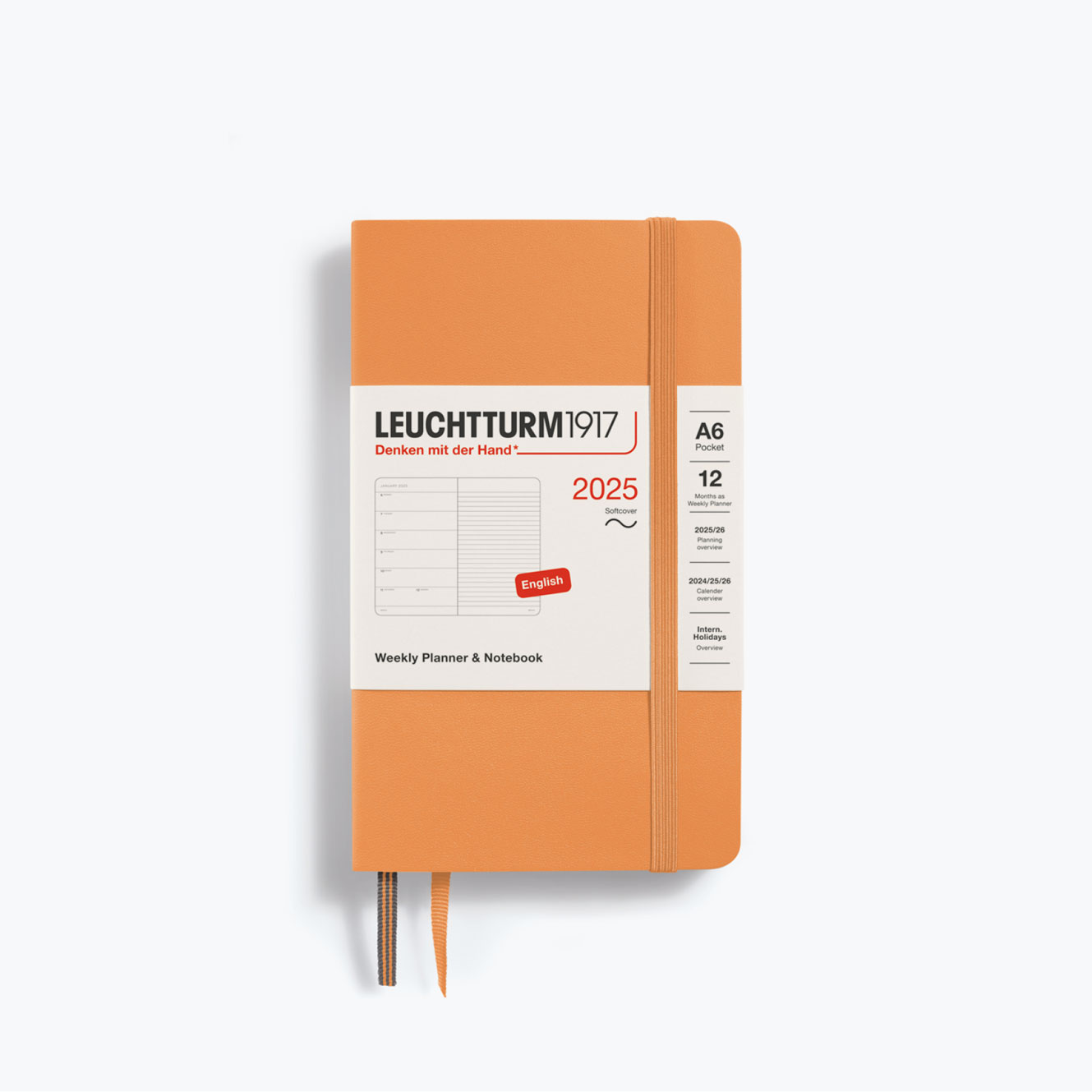 Leuchtturm1917 - 2025 Diary - Weekly Notebook - A6 - Apricot (Soft)