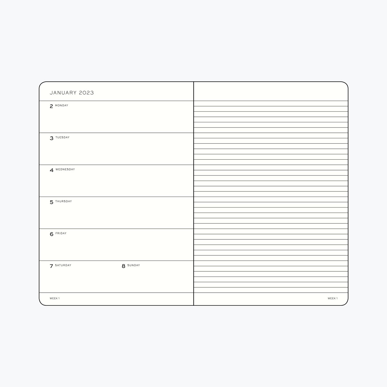 Leuchtturm1917 - 2025 Diary - Weekly Notebook - A6 - Sky (Soft)