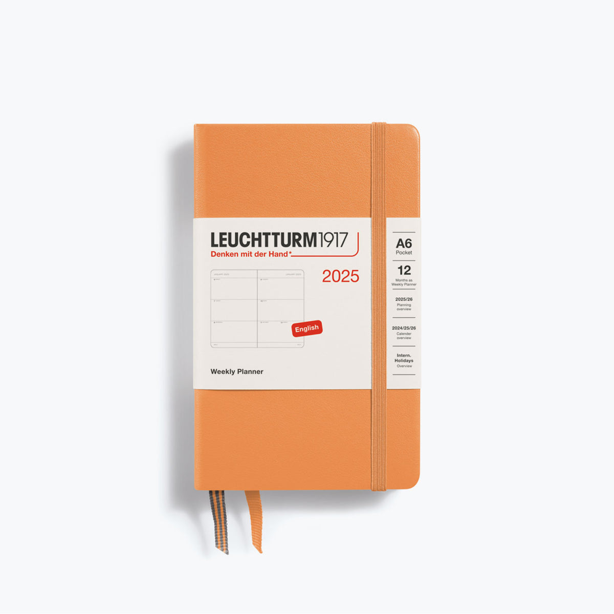 Leuchtturm1917 - 2025 Diary - Weekly Planner - A6 - Apricot (Hard)