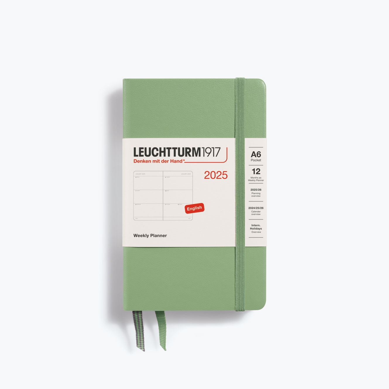 Leuchtturm1917 - 2025 Diary - Weekly Planner - A6 - Sage (Hard)