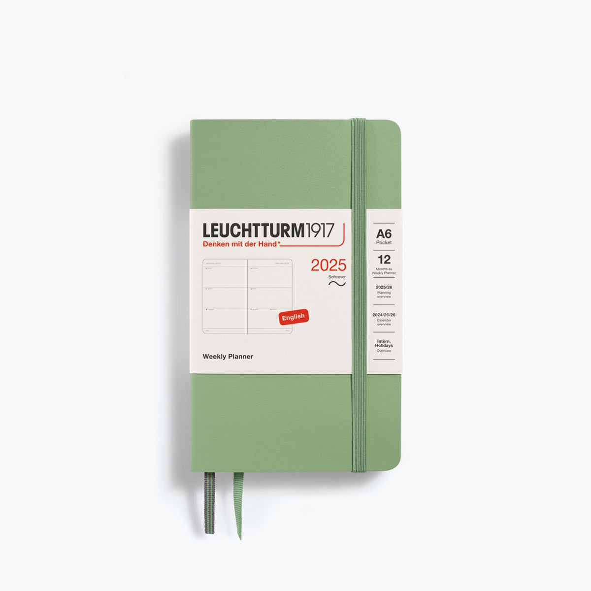 Leuchtturm1917 - 2025 Diary - Weekly Planner - A6 - Sage (Soft)