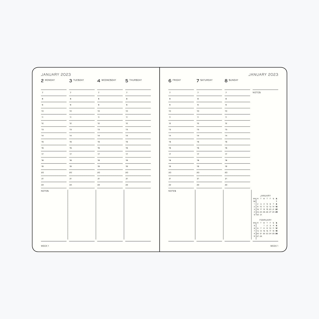 Leuchtturm1917 - 2025 Diary - Week Planner - B5 - Black