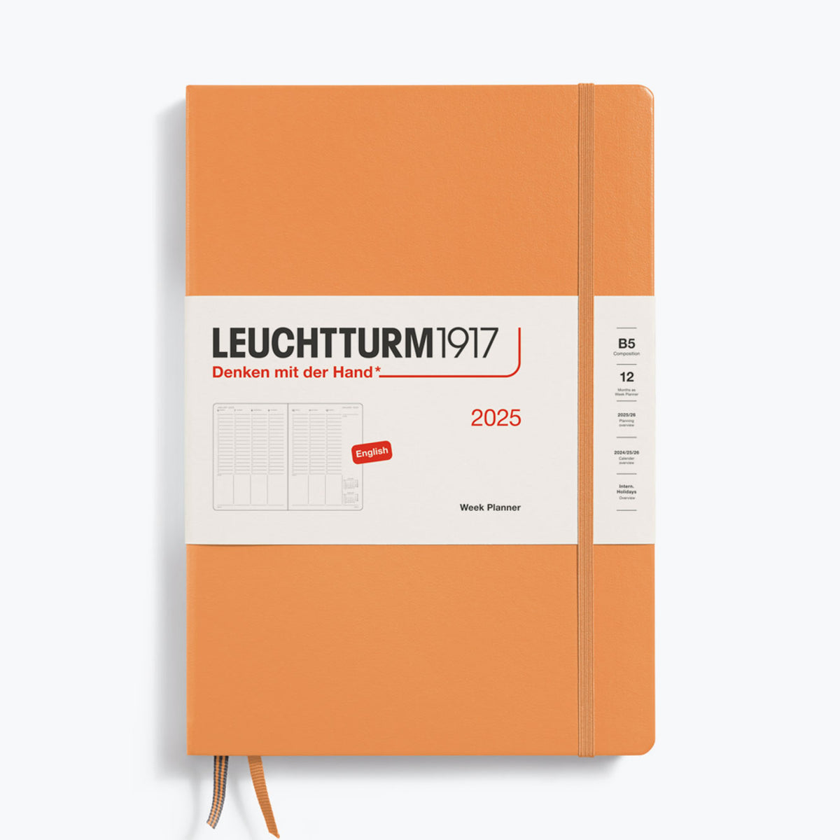 Leuchtturm1917 - 2025 Diary - Week Planner - B5 - Apricot