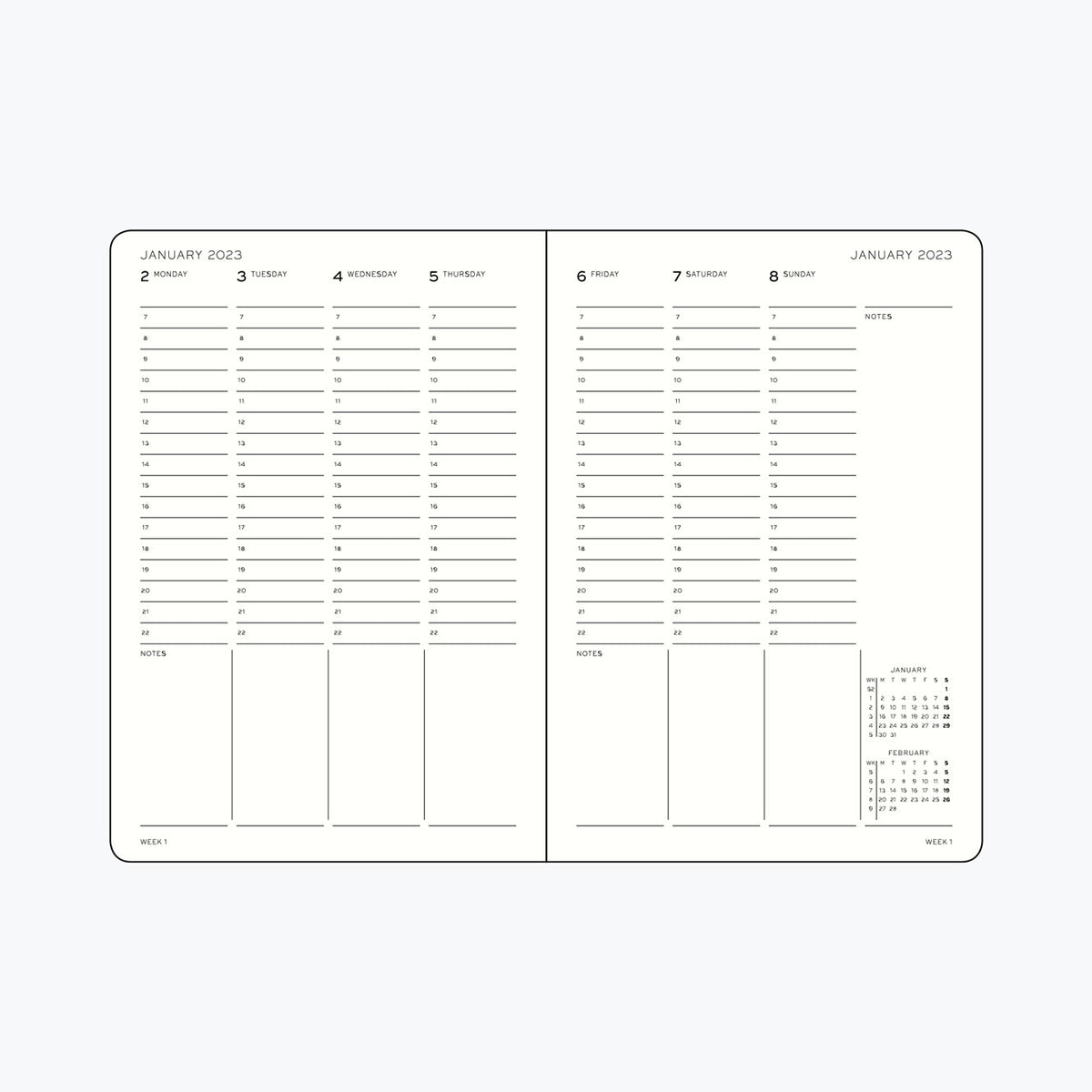 Leuchtturm1917 - 2025 Diary - Week Planner - B5 - Port Red