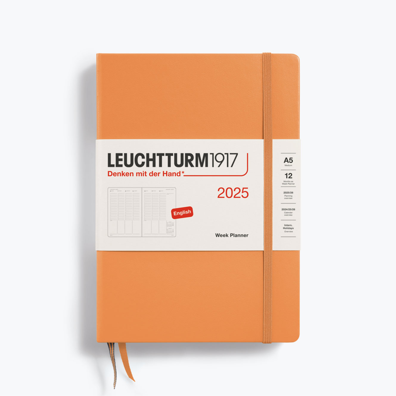 Leuchtturm1917 - 2025 Diary - Week Planner - A5 - Apricot