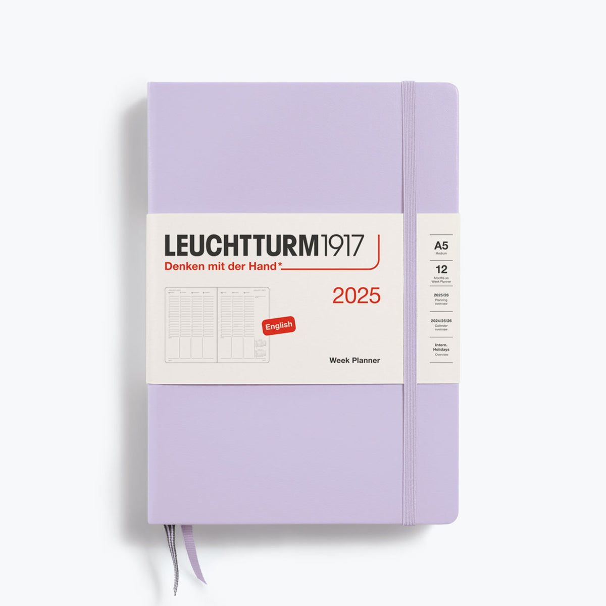 Leuchtturm1917 - 2025 Diary - Week Planner - A5 - Lilac