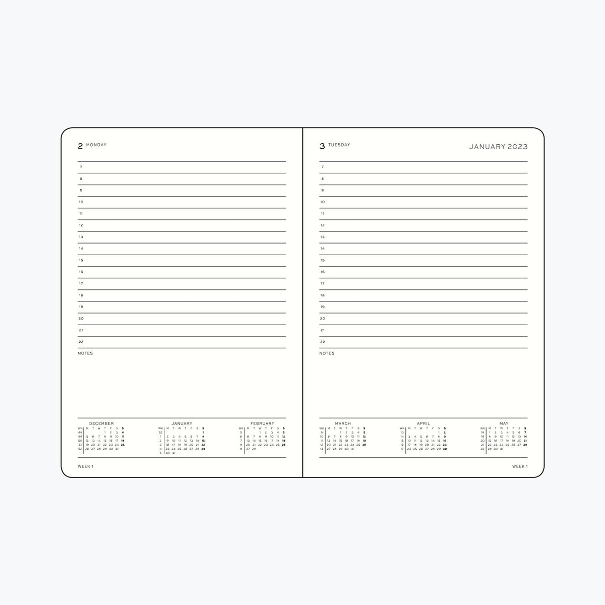 Leuchtturm1917 - 2025 Diary - Daily Planner - A6 - Black