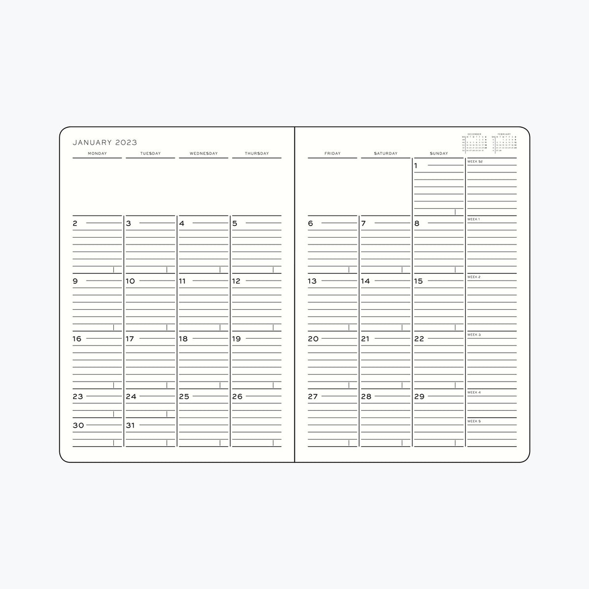 Leuchtturm1917 - 2025 Diary - Monthly Notebook - B5 - Apricot