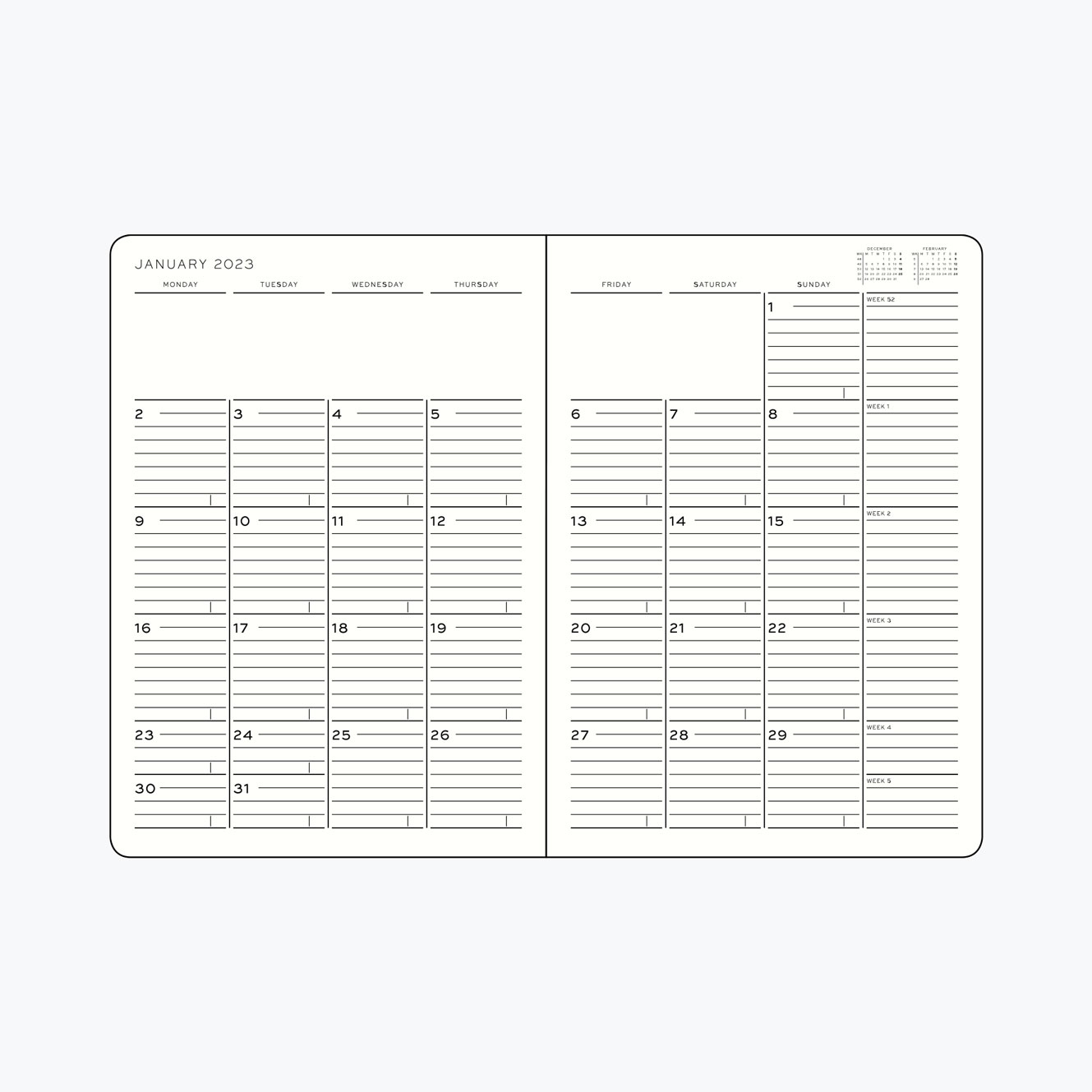 Leuchtturm1917 - 2025 Diary - Monthly Notebook - B5 - Apricot