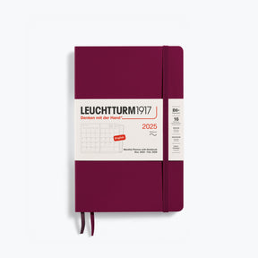 Leuchtturm1917 - 2025 Diary - Monthly Notebook - B6 - Port Red